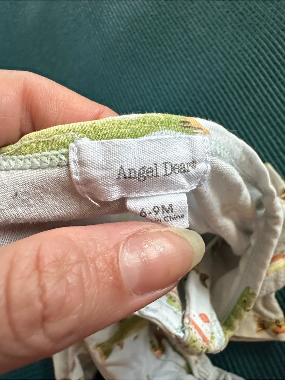 Angel Dear Light Blue Green Yellow Fish Pattern Bamboo Sleeper Footie 6-9 Months